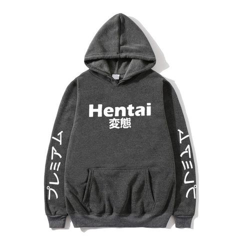 Image of New Winter Anime Senpai Design Print Fleece Men's Hoodies Sweatshirts Men Women Streetwear Funny Black Hoody Man Winter Clothes
