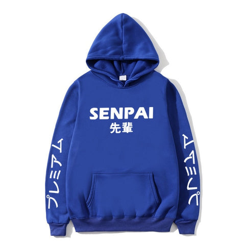 Image of New Winter Anime Senpai  Design Print Fleece Men's Hoodies Sweatshirts Men Women Streetwear Funny Black Hoody Man Winter Clothes