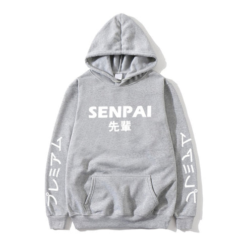 Image of New Winter Anime Senpai  Design Print Fleece Men's Hoodies Sweatshirts Men Women Streetwear Funny Black Hoody Man Winter Clothes