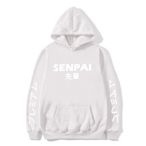 Image of New Winter Anime Senpai  Design Print Fleece Men's Hoodies Sweatshirts Men Women Streetwear Funny Black Hoody Man Winter Clothes
