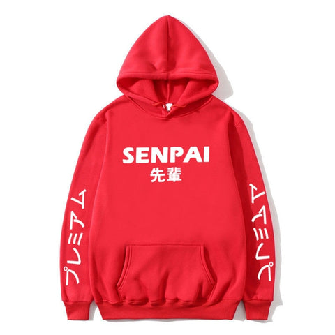 Image of New Winter Anime Senpai  Design Print Fleece Men's Hoodies Sweatshirts Men Women Streetwear Funny Black Hoody Man Winter Clothes