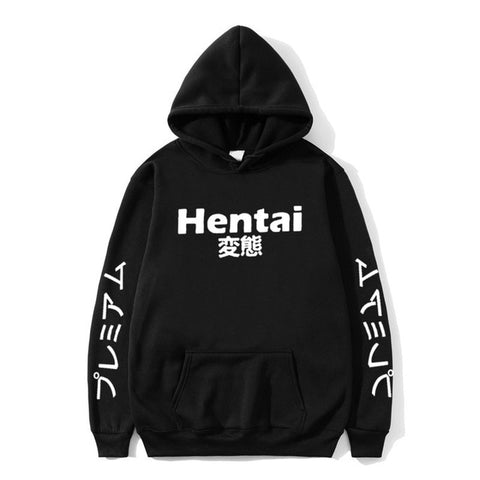 Image of New Winter Anime Senpai  Design Print Fleece Men's Hoodies Sweatshirts Men Women Streetwear Funny Black Hoody Man Winter Clothes
