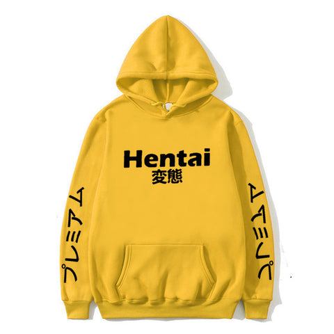 Image of New Winter Anime Senpai  Design Print Fleece Men's Hoodies Sweatshirts Men Women Streetwear Funny Black Hoody Man Winter Clothes