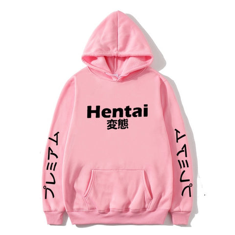 Image of New Winter Anime Senpai  Design Print Fleece Men's Hoodies Sweatshirts Men Women Streetwear Funny Black Hoody Man Winter Clothes